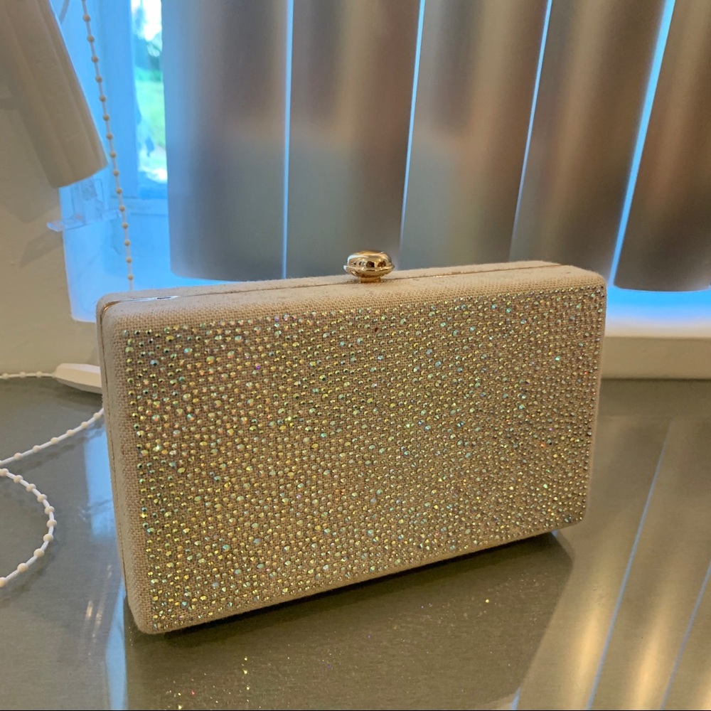 Neiman Marcus Rhinestone Studded Clutch